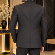 Black Embroidered Tuxedo Suit for Men | Luxury Formal & Wedding Wear