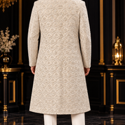 Ivory Embroidered Sherwani for Men | Wedding Wear