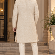 Ivory Embroidered Sherwani for Men | Luxury Wedding Sherwani