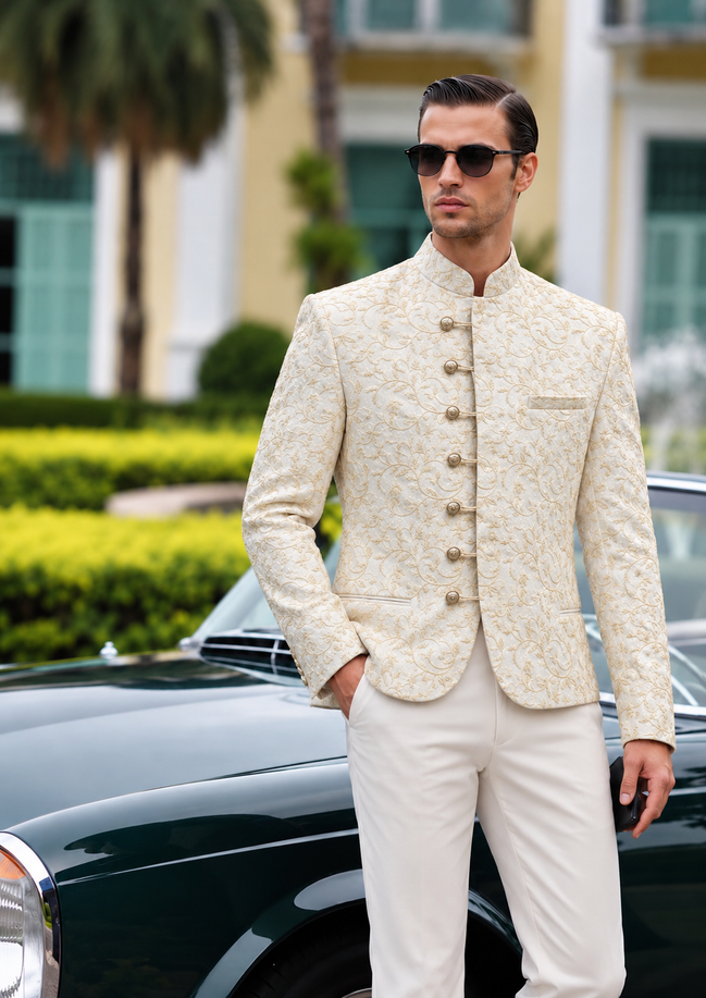 Embroidered Prince Coat – Luxury Wedding & Formal Wear