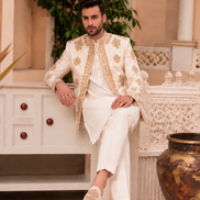 Gold Embroidered Prince Coat with Kurta Pajama for Men