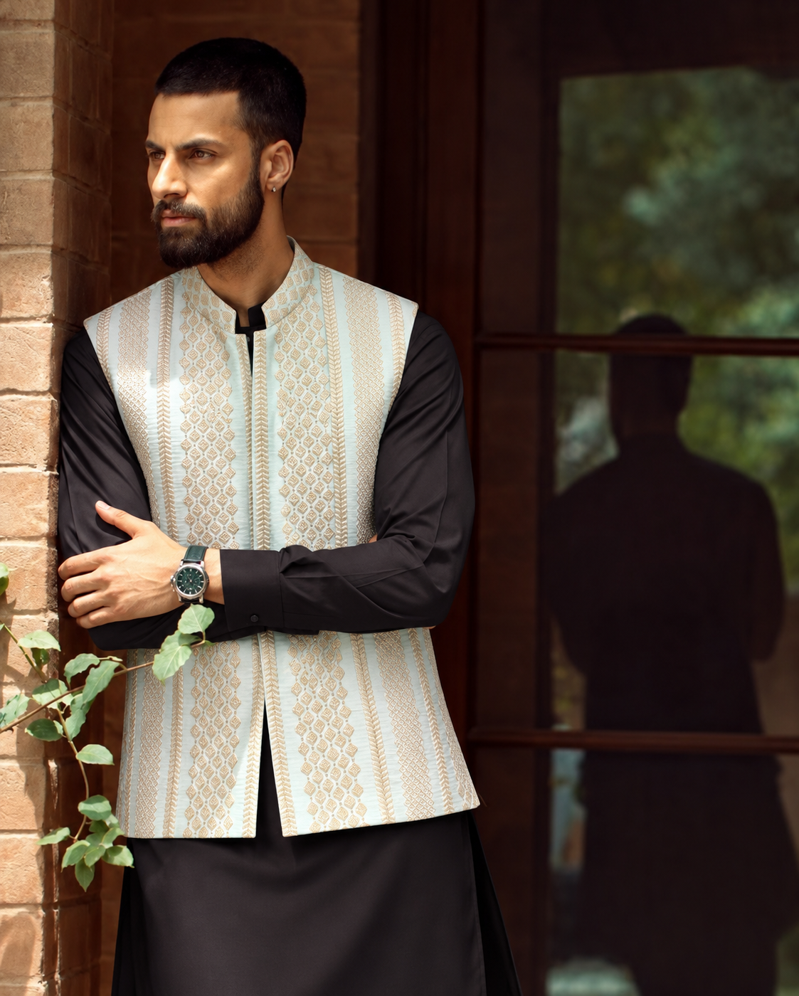 Embroidered Waistcoat with Gold Detailing