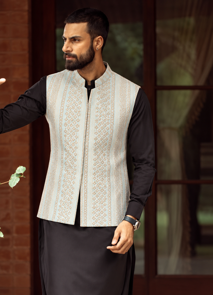 Embroidered Waistcoat with Gold Detailing