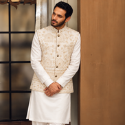 Men’s  Gold Embroidered Waistcoat