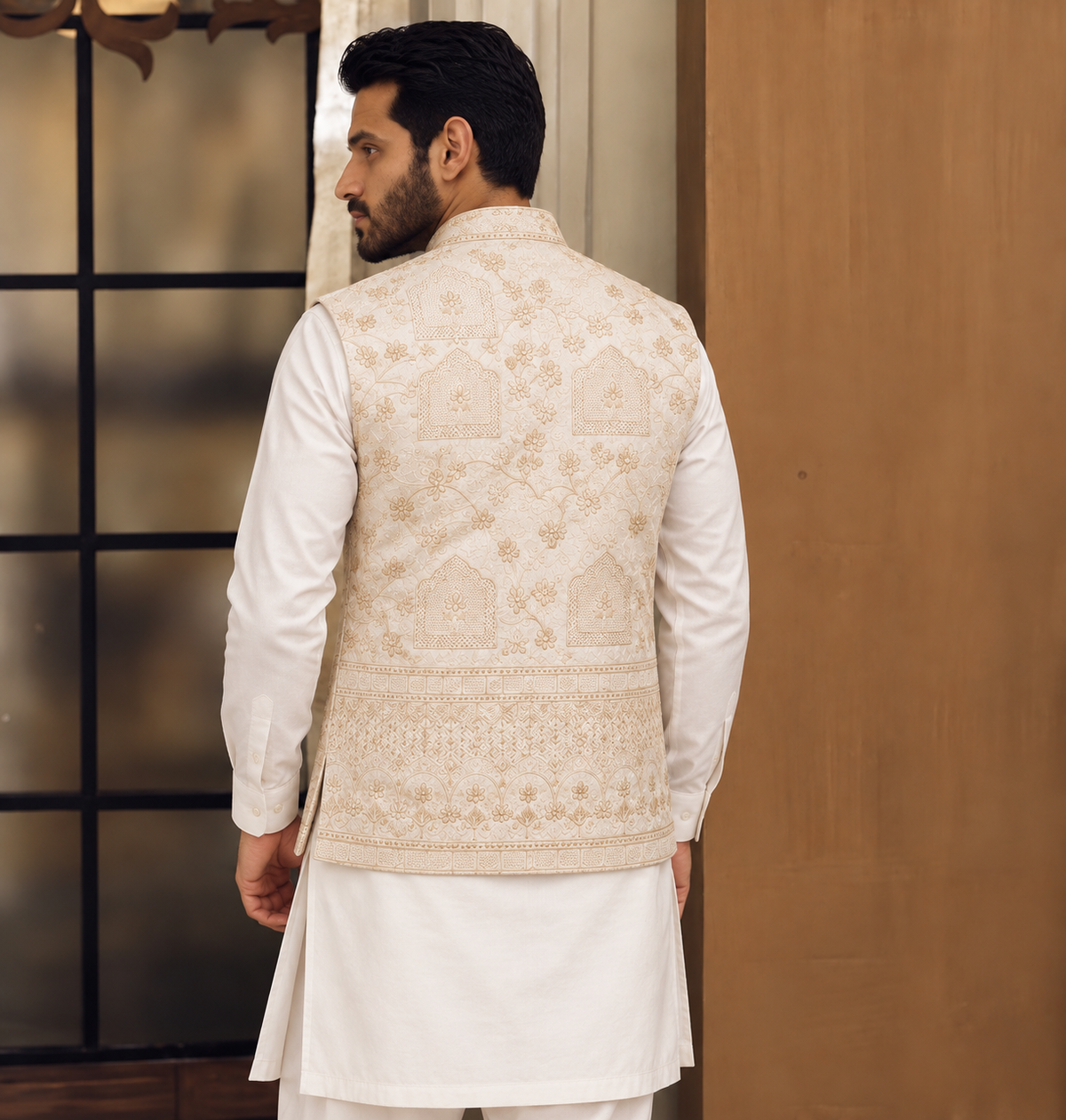 Men’s  Gold Embroidered Waistcoat