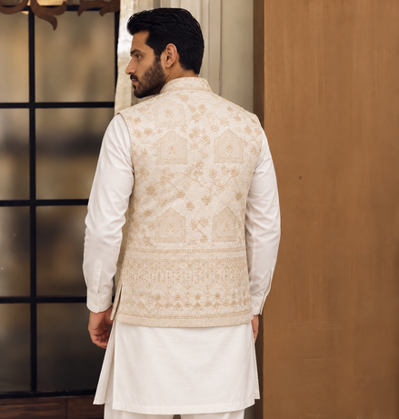 Men’s  Gold Embroidered Waistcoat