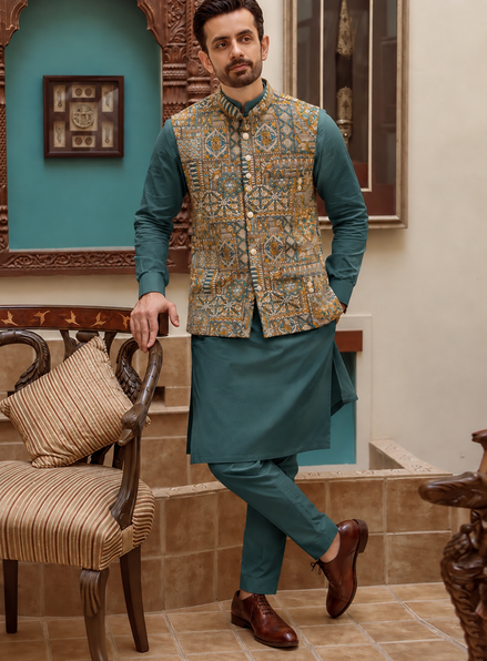 Men’s Multicolor Embroidered Waistcoat