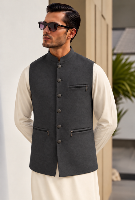 Charcoal Grey Men's Waistcoat