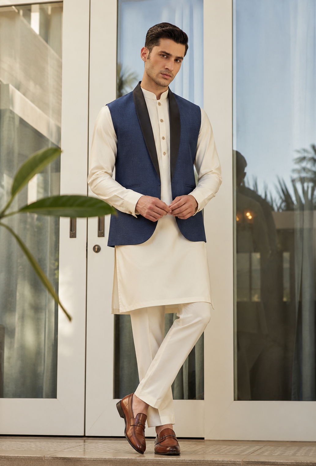 Navy Blue Waistcoat Premium Men’s Traditional Wear
