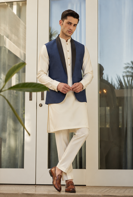 Navy Blue Waistcoat Premium Men’s Traditional Wear