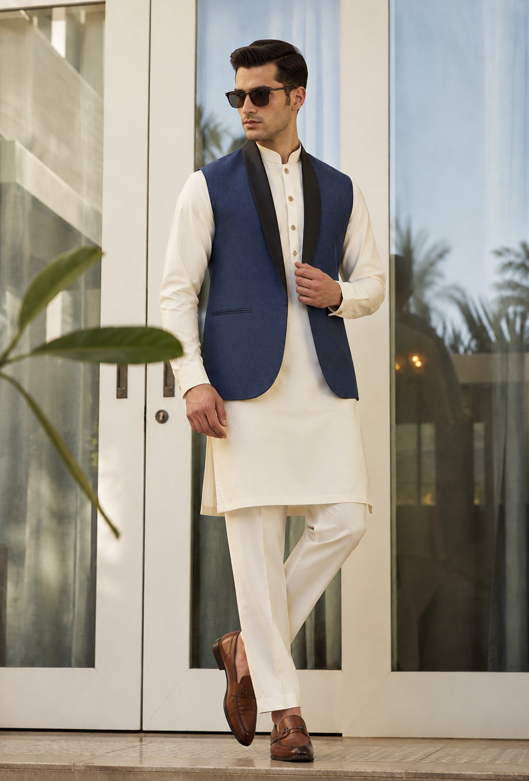 Navy Blue Waistcoat Premium Men’s Traditional Wear