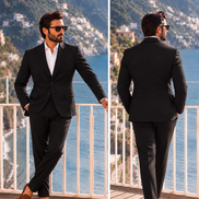 Romano Premium Black Formal Suit for Men | Classic Two-Button Two Peice