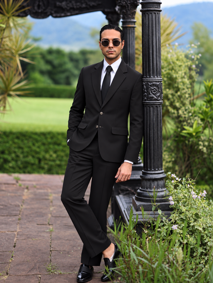 Premium Black 2-Piece Men’s Suit | Classic Formal Wear