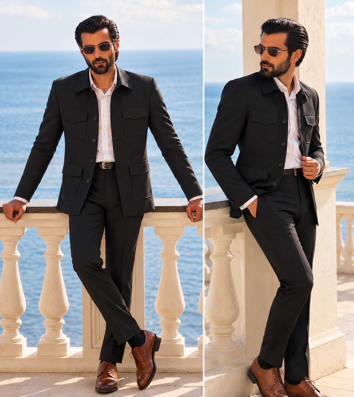 Premium Black 2-Piece Suit for Men | Romano Luxury Collection