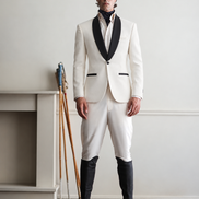 White Tuxedo Suit for Men with Black Shawl Lapel | Premium Formal Wear