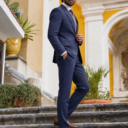 Navy Blue Two-Piece Suit for Men | Premium Formal Wear – Romano