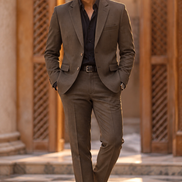 Premium Dark Brown Men’s 2-Piece Suit | Romano Luxury Collection