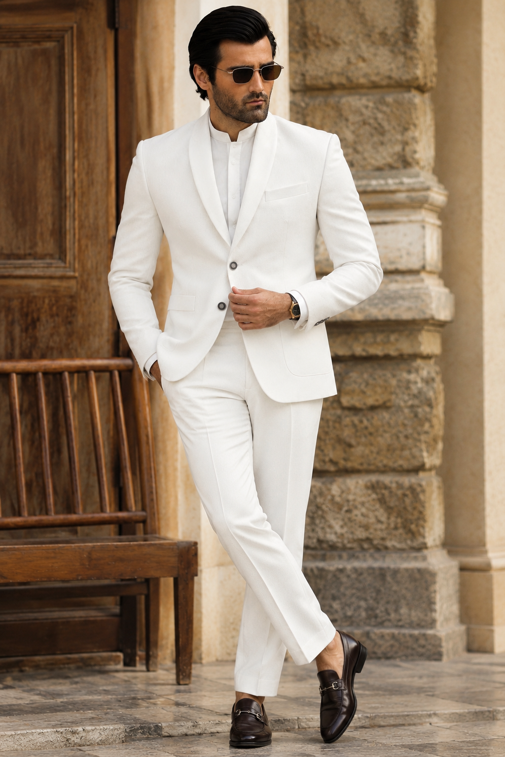 Premium White Men’s 2-Piece Suit | Luxury Formal Collection – Romano