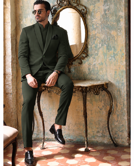 Dark Green Premium Men's 2-Piece Suit | Luxury Formal Wear