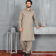 Premium Mehndi Brown Shalwar Kameez for Men | Elegant Classic Style