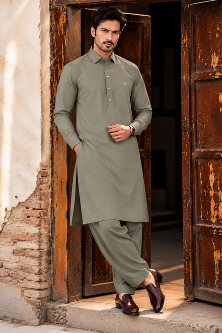 Romano Premium Olive Green Men’s Shalwar Kameez