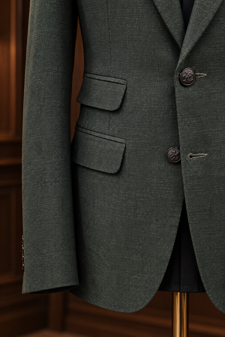 Forest Green Textured Two-Piece Suit