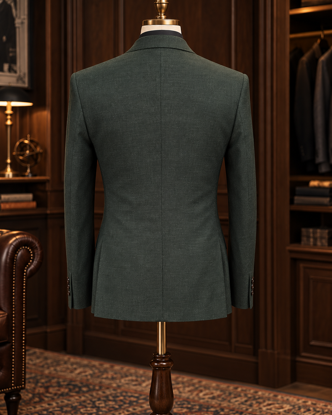 Forest Green Textured Two-Piece Suit
