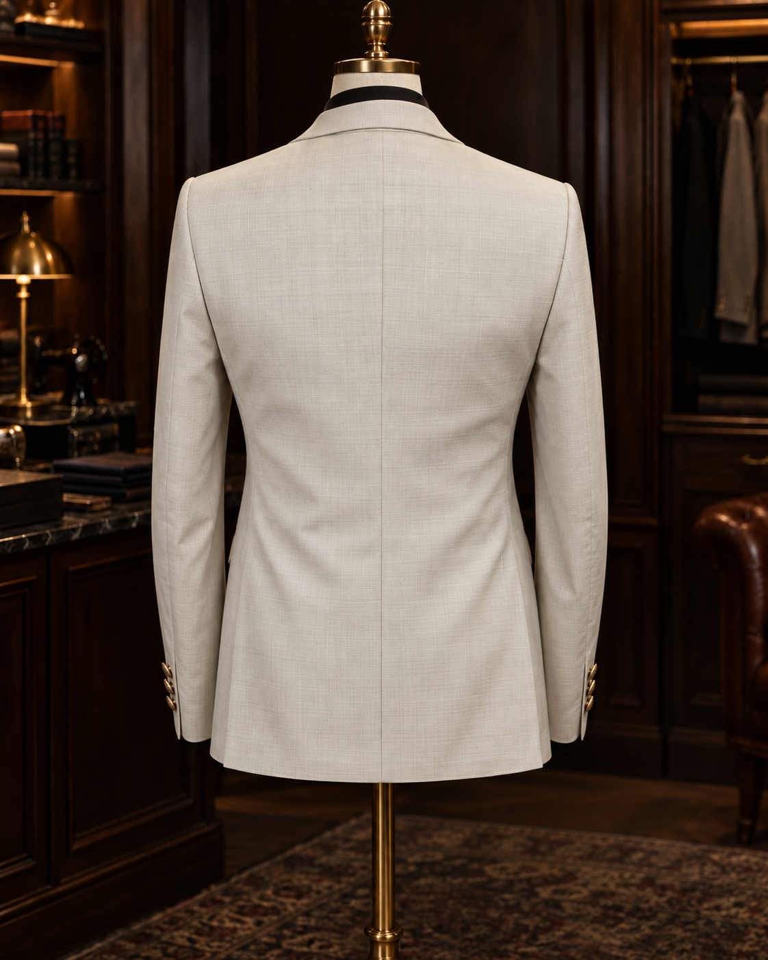 Ivory Double-Breasted Two-Piece Suit