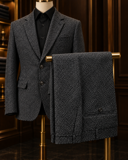 Charcoal Textured Two-Piece Suit