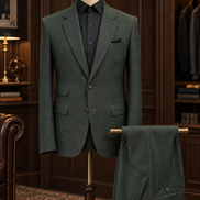 Forest Green Textured Two-Piece Suit