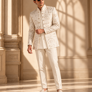 White Embroidered Prince Coat