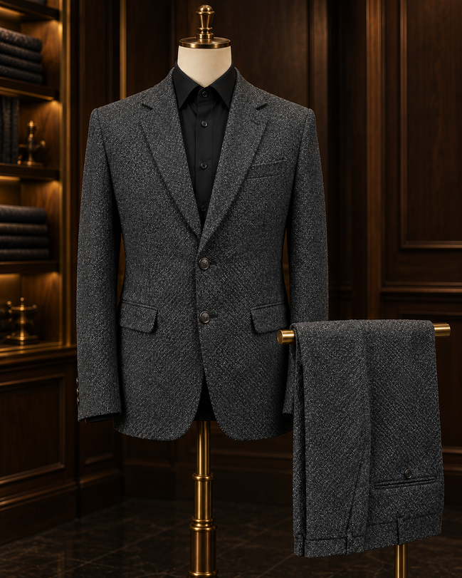 Charcoal Textured Two-Piece Suit