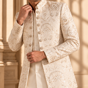 White Embroidered Prince Coat