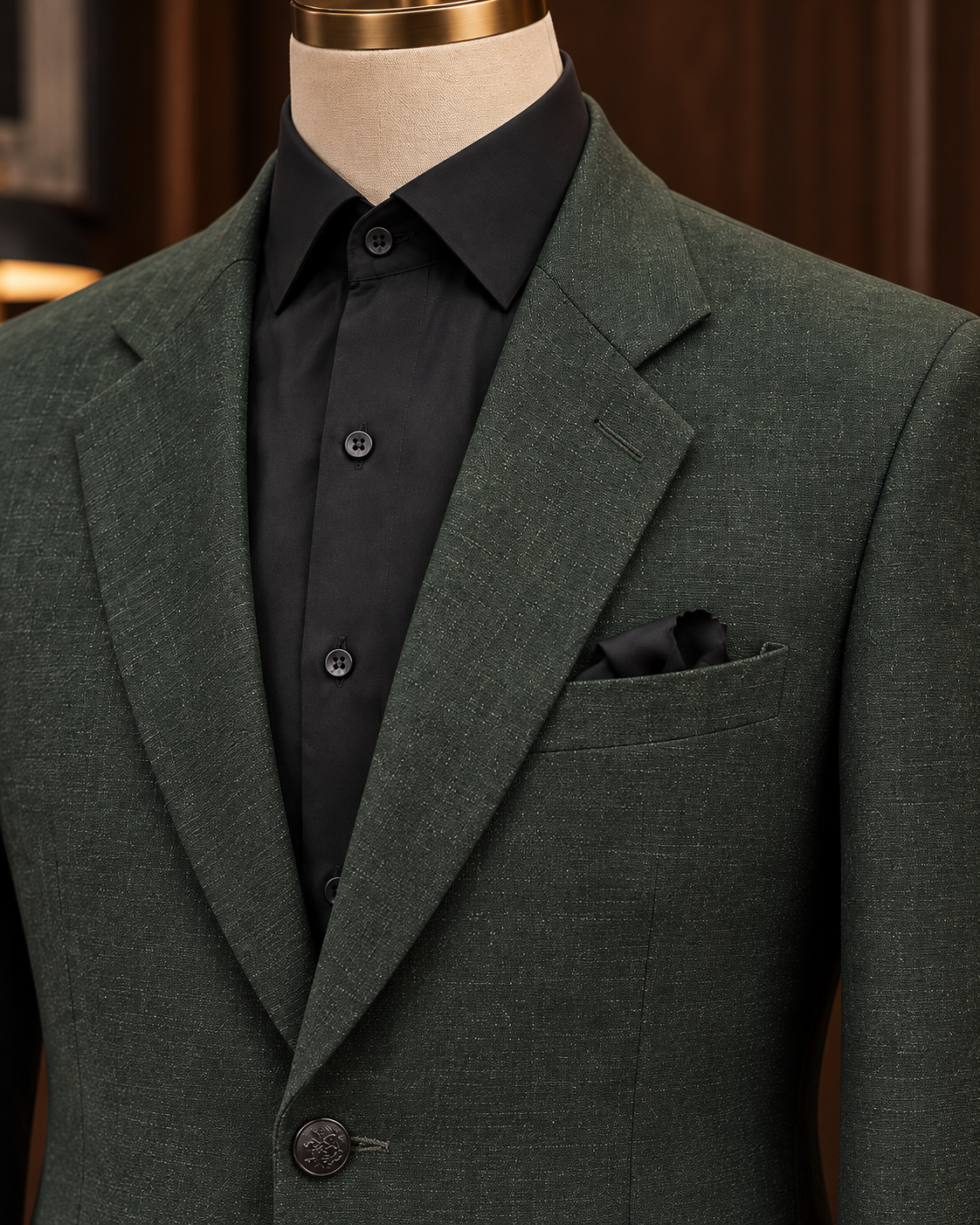 Forest Green Textured Two-Piece Suit