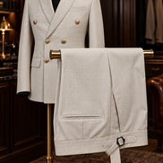Ivory Double-Breasted Two-Piece Suit