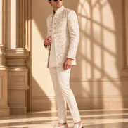 White Embroidered Prince Coat