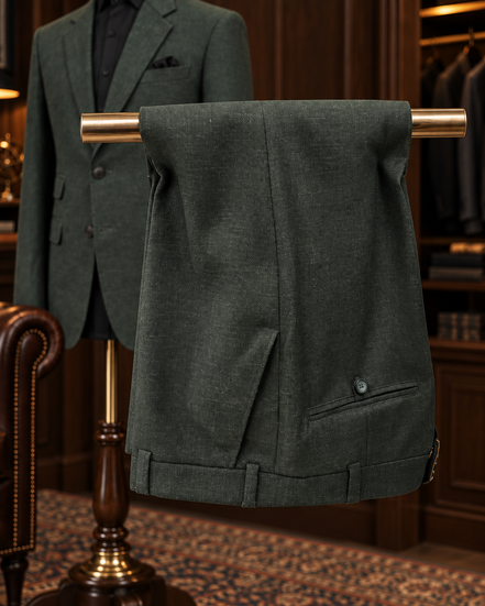 Forest Green Textured Two-Piece Suit
