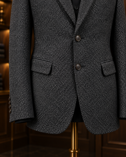 Charcoal Textured Two-Piece Suit