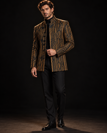 Nero Aureo Embroidered Prince Coat