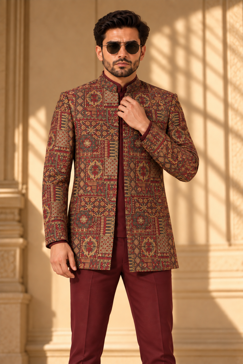 Burgundy Tapestry Prince Coat