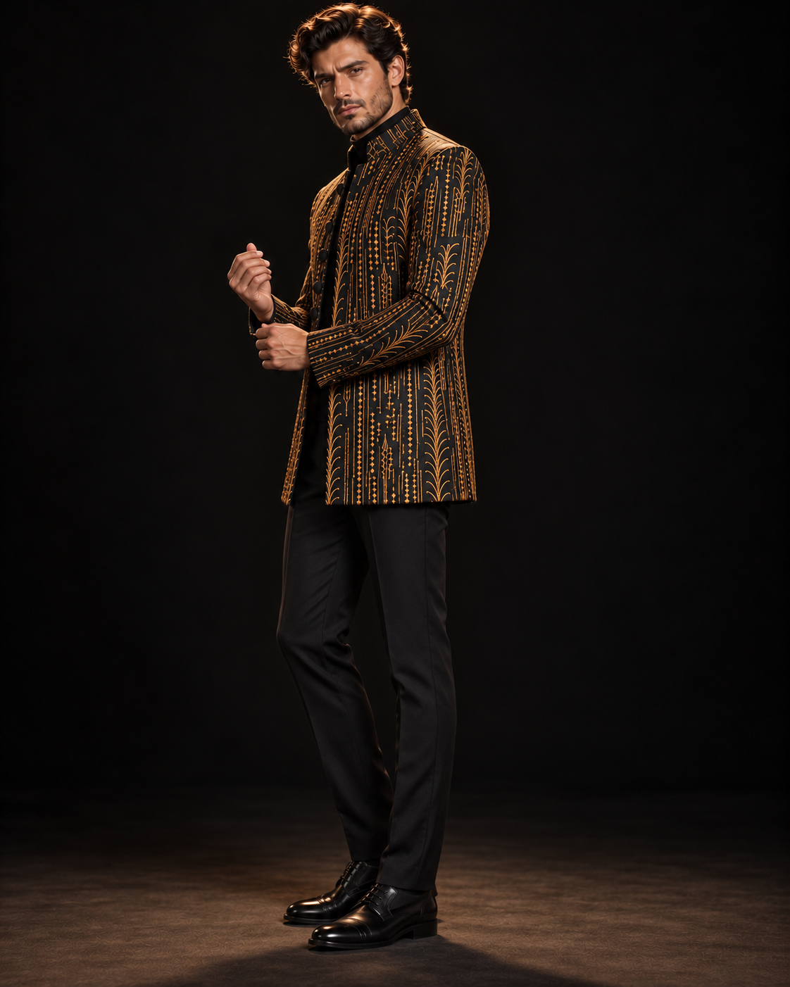 Nero Aureo Embroidered Prince Coat