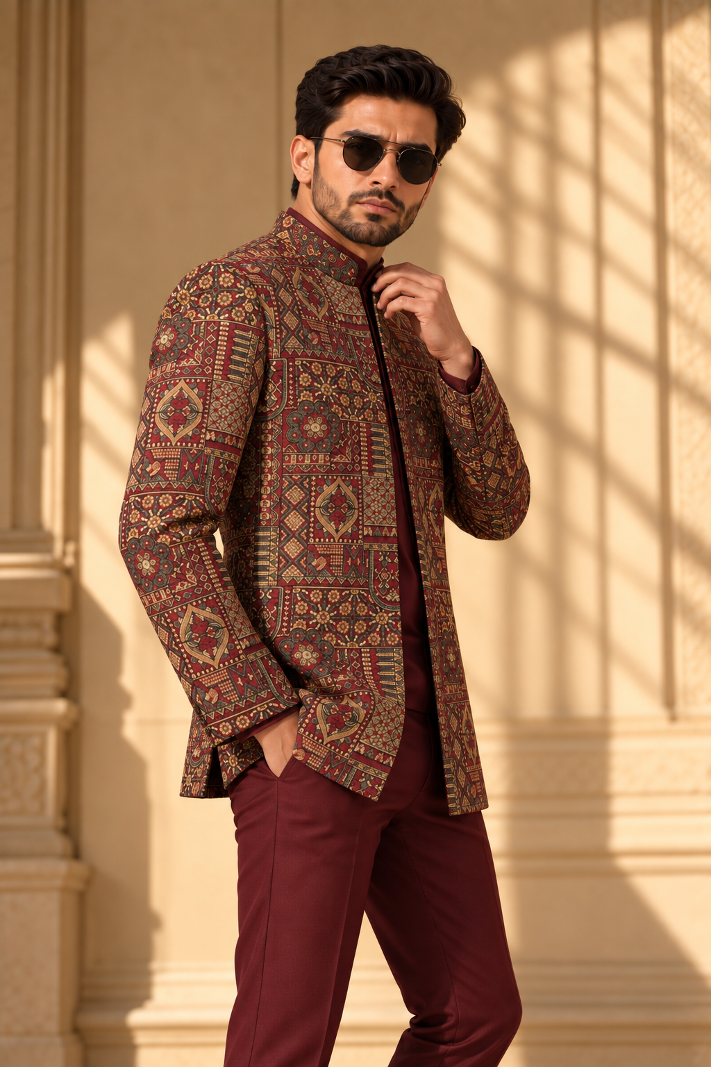 Burgundy Tapestry Prince Coat